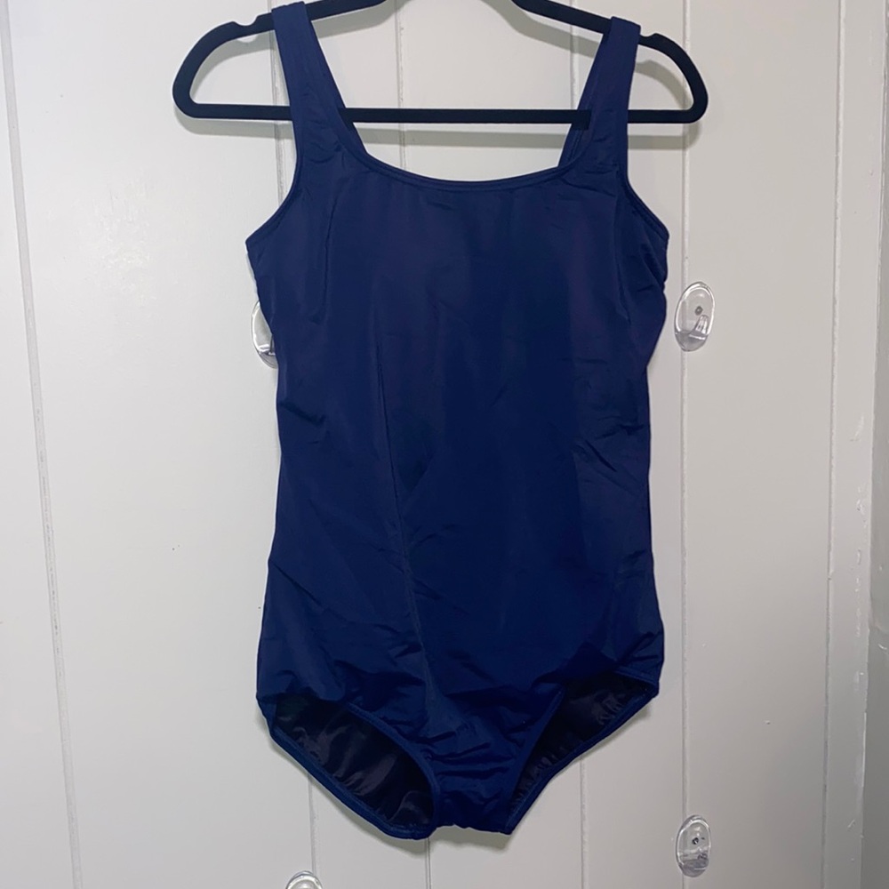 Navy blue lands ends bathing suit